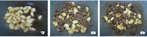 黑蒜子<a href=/shicai/rouqin/NiuRou/index.html target=_blank><u>牛肉</u></a>粒步骤7-9