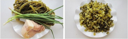 <a href=/shicai/shucai/XueLiHong/index.html target=_blank><u>雪里蕻</u></a>肉末<a href=/shicai/mimian/FenTiao/index.html target=_blank><u>粉条</u></a>步骤1-2