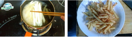 椒盐薯条步骤7-8