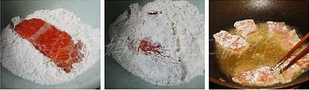 花椒盐<a href=/shicai/shuichanpin/SanWenYu/index.html target=_blank><u>三文鱼</u></a>排步骤7-9