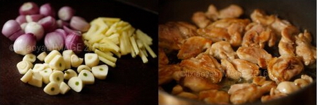 红葱头焗鸡步骤3-4