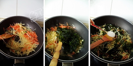 <a href=/shicai/diaoweipin/Cu/index.html target=_blank><u>醋</u></a>溜<a href=/shicai/shuichanpin/HaiDai/index.html target=_blank><u>海带</u></a>三丝步骤4-6