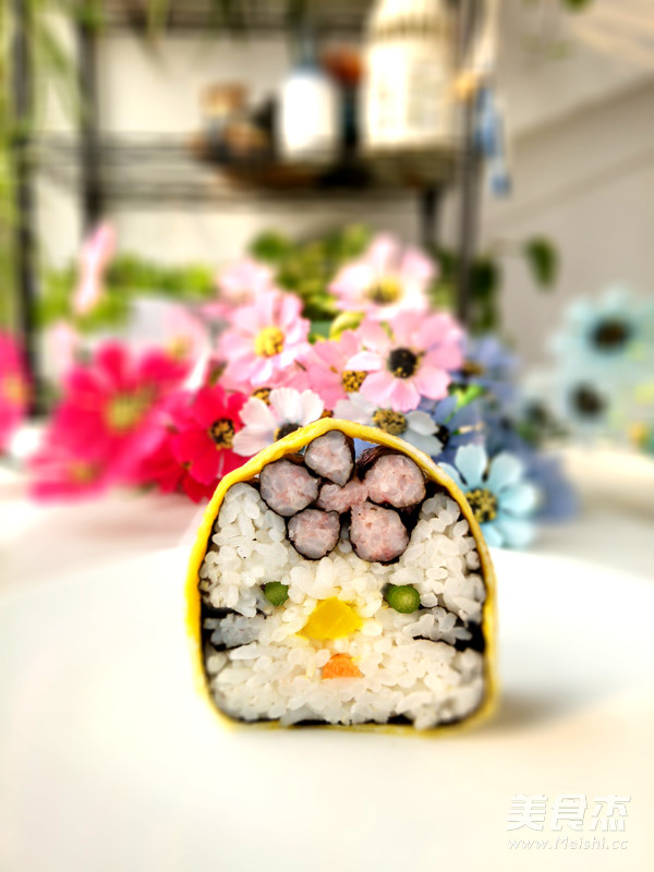包头巾的小花猫寿司的做法