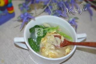 怀念儿时的味--<a href=/shicai/shucai/QingCai/index.html target=_blank><u>青菜</u></a>疙瘩汤的做法步骤:10