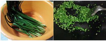 <a href=/shicai/shucai/JiuCai/index.html target=_blank><u>韭菜</u></a>煮土<a href=/shicai/rouqin/YaDan/index.html target=_blank><u>鸭蛋</u></a>步骤1-2