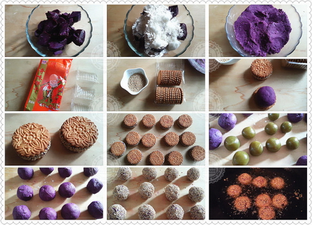 抹茶<a href=/shicai/shucai/ZiShu/index.html target=_blank><u>紫薯</u></a><a href=/shicai/guopin/ZhiMa/index.html target=_blank><u>芝麻</u></a>球步骤1-9