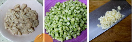 鸡丁<a href=/shicai/shucai/DouJiao/index.html target=_blank><u>豆角</u></a>打卤面步骤1