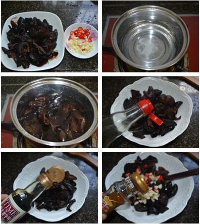 凉拌<a href=/shicai/shucai/MuEr/index.html target=_blank><u>木耳</u></a>步骤1-6