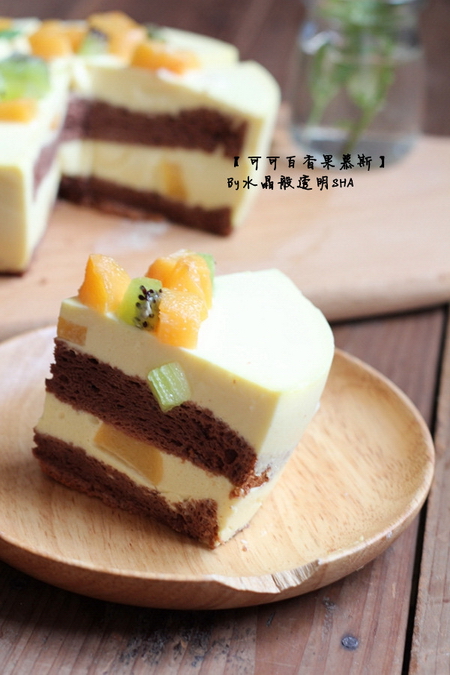 可可<a href=/shicai/guopin/BaiXiangGuo/index.html target=_blank><u>百香果</u></a>慕斯