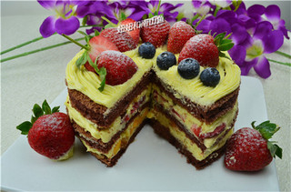 香草<a href=/shicai/mimian/QiaoKeLi/index.html target=_blank><u>巧克力</u></a>裸蛋糕