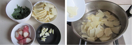 <a href=/shicai/rouqin/LaRou/index.html target=_blank><u>腊肉</u></a>炒<a href=/shicai/shucai/DongSun/index.html target=_blank><u>冬笋</u></a>步骤1-2