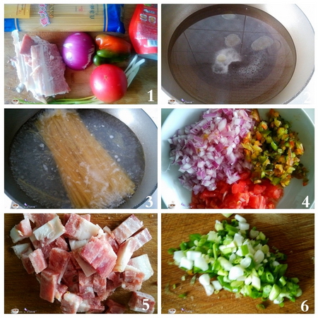 <a href=/shicai/rouqin/PeiGen/index.html target=_blank><u>培根</u></a><a href=/shicai/mimian/YiDaLiMian/index.html target=_blank><u>意大利面</u></a>步骤1-6