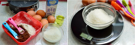 鲜果可可裸蛋糕步骤1-2