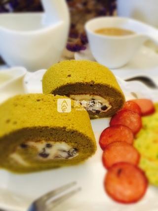 抹茶蜜豆蛋糕卷