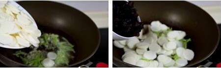 清炒<a href=/shicai/shucai/ShanYao/index.html target=_blank><u>山药</u></a><a href=/shicai/shucai/MuEr/index.html target=_blank><u>木耳</u></a>步骤3-4