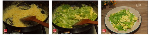 <a href=/shicai/shucai/KuGua/index.html target=_blank><u>苦瓜</u></a>炒蛋步骤4-6