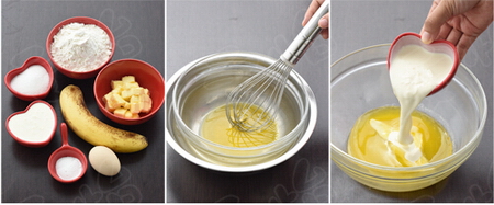 <a href=/shicai/guopin/XianJiao/index.html target=_blank><u>香蕉</u></a>蛋糕步骤1-3