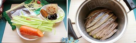 <a href=/shicai/shucai/LianOu/index.html target=_blank><u>莲<a href=/shicai/shucai/Ou/index.html target=_blank><u>藕</u></a></u></a><a href=/shicai/shucai/QinCai/index.html target=_blank><u>芹菜</u></a>拌<a href=/shicai/mimian/HeiDou/index.html target=_blank><u>黑豆</u></a><a href=/shicai/mimian/FuZhu/index.html target=_blank><u>腐竹</u></a>步骤1-2