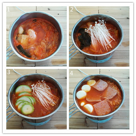 韩式<a href=/shicai/mimian/ZhiShi/index.html target=_blank><u>芝士</u></a><a href=/shicai/mimian/NianGao/index.html target=_blank><u>年糕</u></a>拉面部队锅步骤5-8