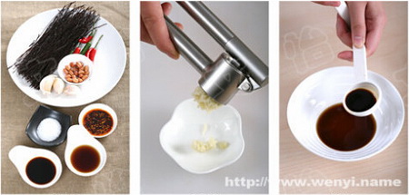 凉拌酸辣<a href=/shicai/mimian/JueGenFen/index.html target=_blank><u>蕨根粉</u></a>步骤1-2