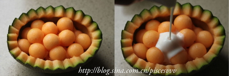 <a href=/shicai/guopin/HaMiGua/index.html target=_blank><u>哈密瓜</u></a><a href=/shicai/mimian/SuanNai/index.html target=_blank><u>酸奶</u></a>步骤11-12