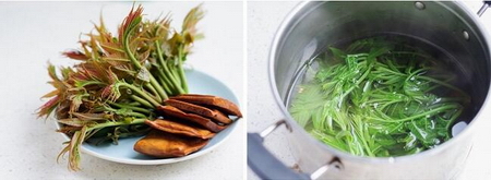 <a href=/shicai/shucai/XiangChun/index.html target=_blank><u>香椿</u></a>叶拌香<a href=/shicai/mimian/DouGan/index.html target=_blank><u>豆干</u></a>步骤1-2