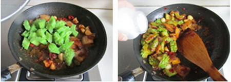 <a href=/shicai/shucai/KuGua/index.html target=_blank><u>苦瓜</u></a>回锅肉步骤11-12