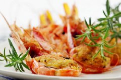 香草酿馅烤大虾的家常做法