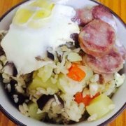 香肠杂蔬焖饭的做法