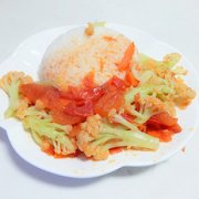 西红柿花菜盖饭的做法