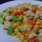 青瓜玉米胡萝卜鸡肉炒的做法