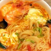 西红柿大虾混汤面的做法